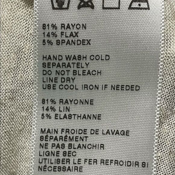 ECOTÉ by UO cream tank size XS fits big 17” p2p. VGUC-Rayon, Flax, spandex. - Picture 5 of 5